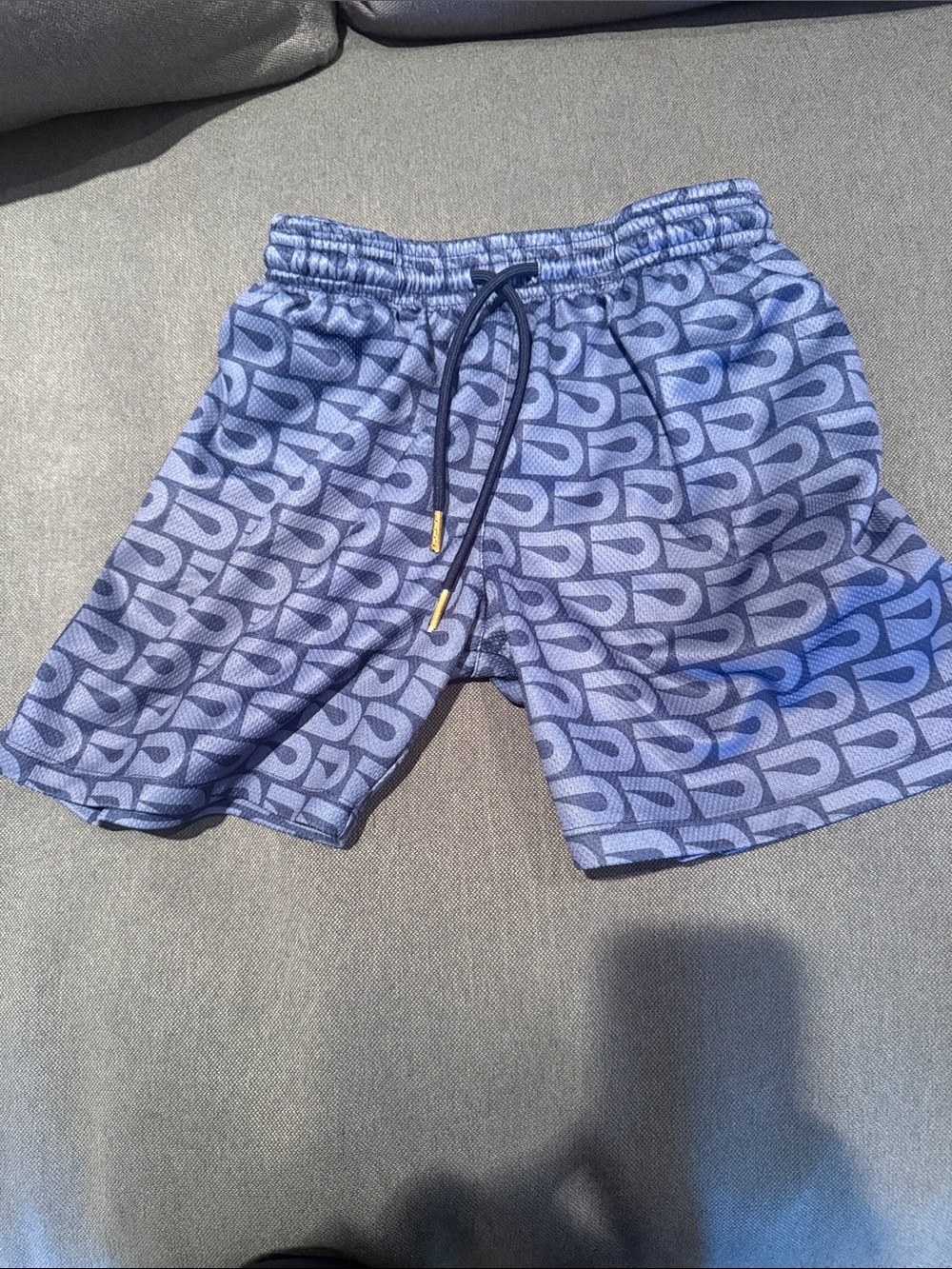 Drip Shop Blue Patterned Logo-Print Shorts